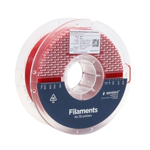 Gembird Filament PETG High Speed, 1,75 mm, 1 kg, czerwony