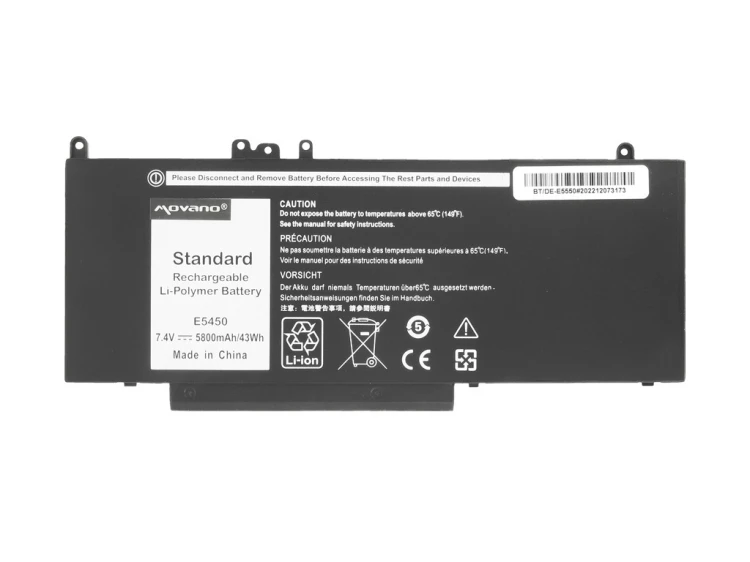 Movano Bateria G5M10 WYJC2 8V5GX do Dell E5450 E5550 7.4v - 5800 mAh (43 Wh)