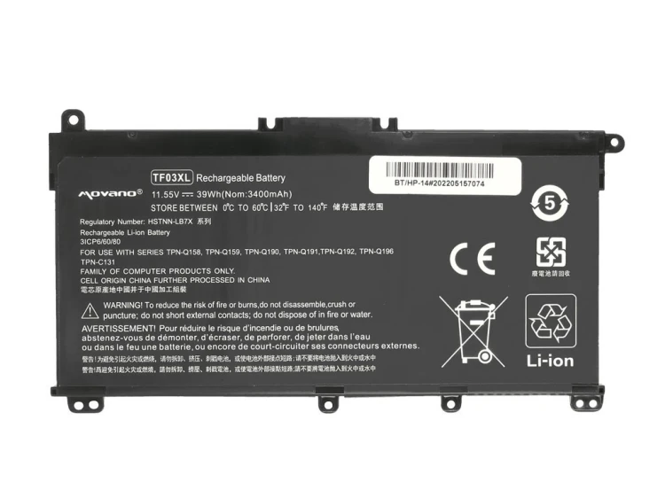 Movano Bateria TF03XL do HP Pavilion 14-BF 14-BP 15-CD - 3400 mAh (39 Wh)