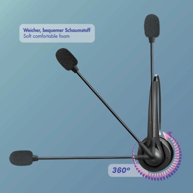 LogiLink Słuchawka nauszna z mikrofonem, bluetooth
