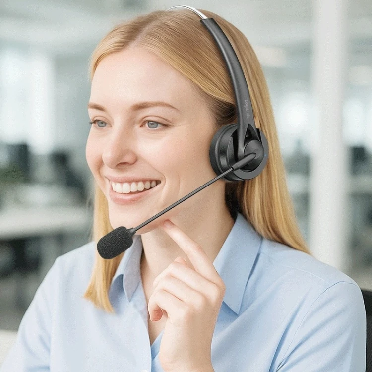 LogiLink Słuchawka nauszna z mikrofonem, bluetooth