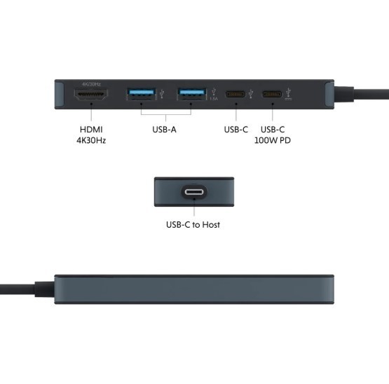 HyperDrive Hub Flex 5 Port USB-C Czarny