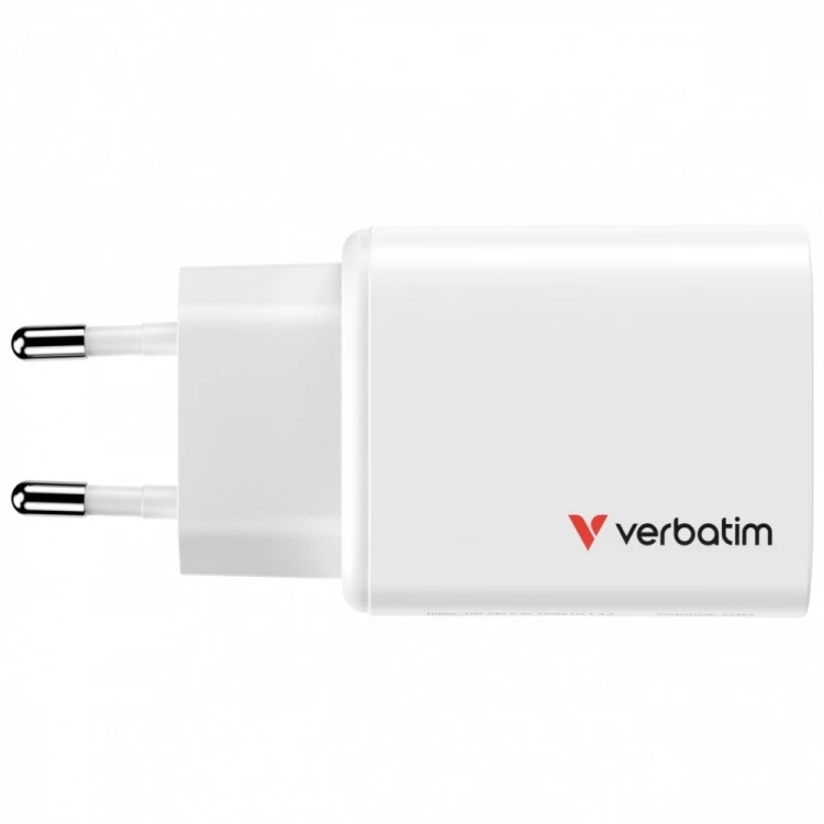 Verbatim Ładowarka GaN 65W QC 3.0, 2xUSB-C, 1x USB-A PD 3.0 EU