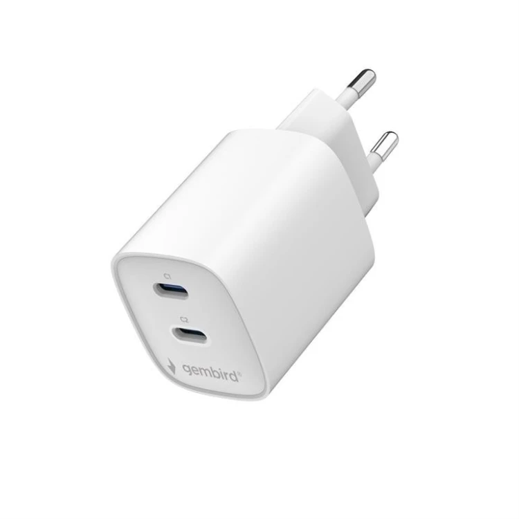 Gembird Ładowarka uniwersalna 2xUSB-C PD 45W biała