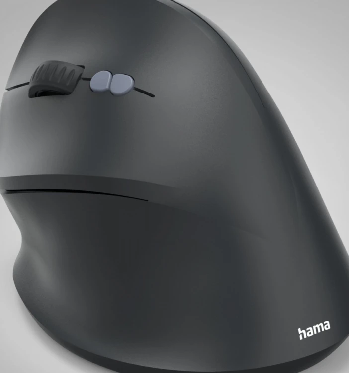 Hama Mysz ergonomiczna EWM-600 czarna dla leworęcznych