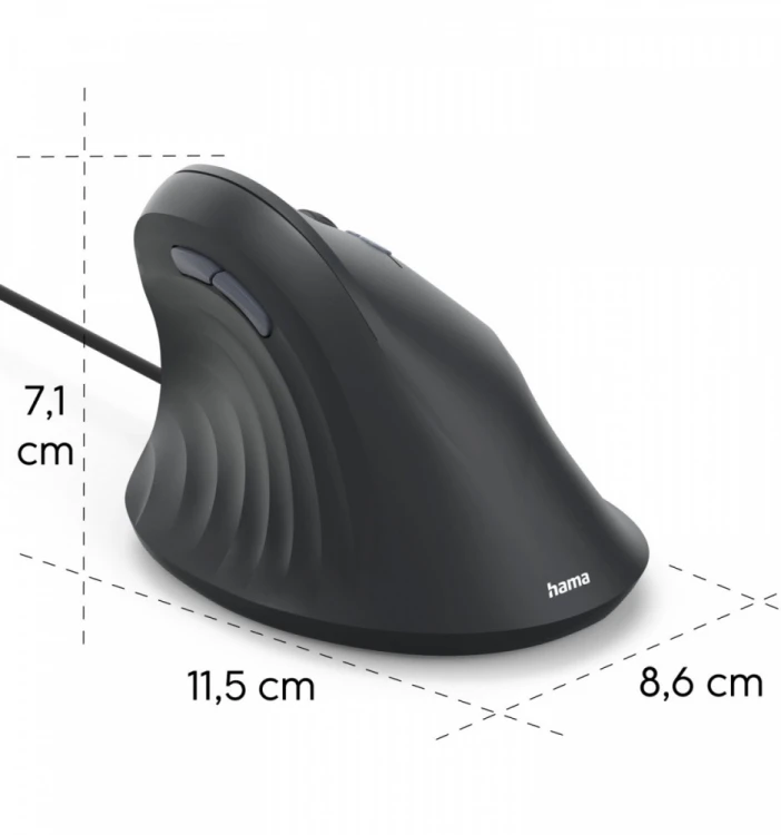 Hama Mysz ergonomiczna przewodowa ECM-500