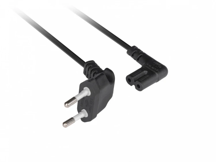 Lanberg Kabel zasilający EURO (radiowy) CEE 7/16- IEC 320 C7 1.8m kątowy VDE czarny