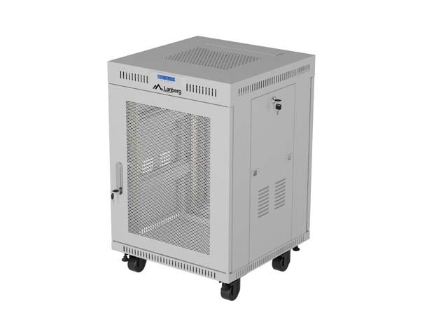 Lanberg Szafa instalacyjna rack stojąca 19 cali 15U 600x600 drzwi perforowane LCD (Flat pack) szara