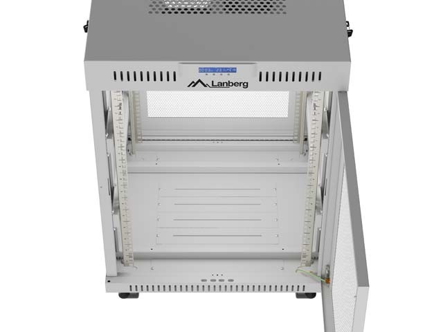 Lanberg Szafa instalacyjna rack stojąca 19 cali 15U 600x600 drzwi perforowane LCD (Flat pack) szara