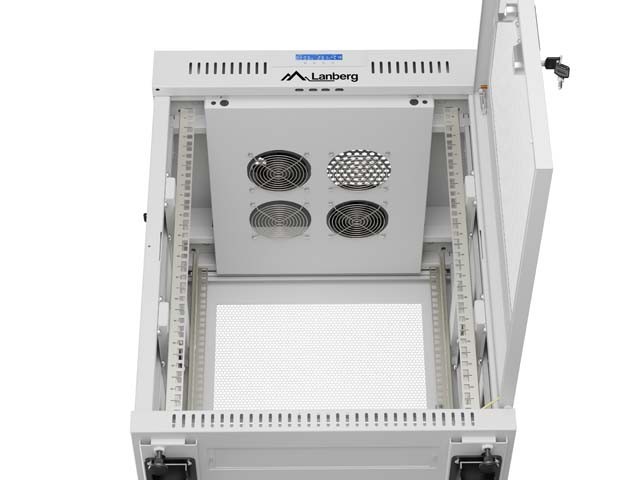 Lanberg Szafa instalacyjna rack stojąca 19 cali 15U 600x800 drzwi perforowane LCD (Flat pack) szara