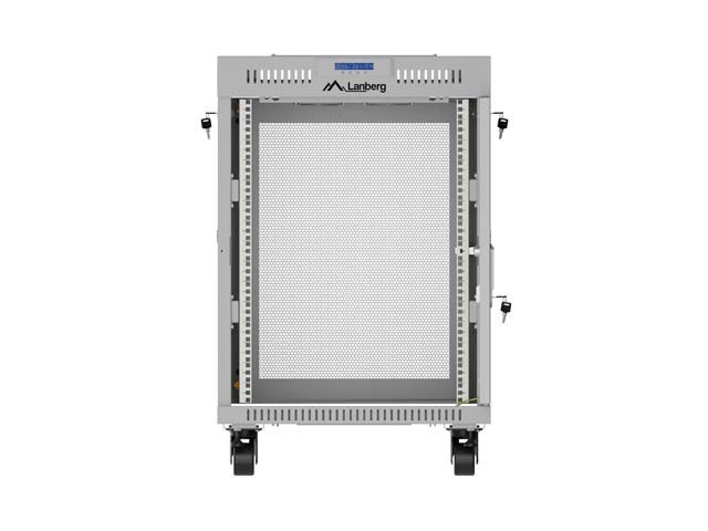 Lanberg Szafa instalacyjna rack stojąca 19 cali 15U 600x800 drzwi perforowane LCD (Flat pack) szara
