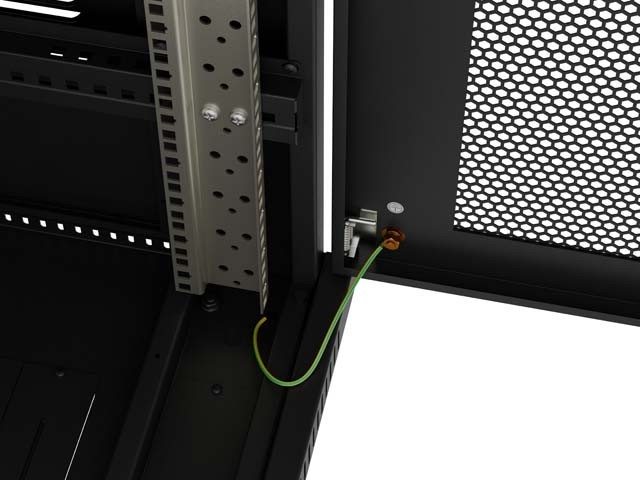 Lanberg Szafa instalacyjna rack stojąca 19 cali 18U 600x800 drzwi perforowane (Flat pack) czarna