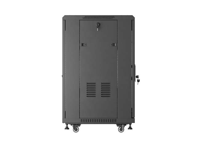 Lanberg Szafa instalacyjna rack stojąca 19 cali 18U 600x800 drzwi perforowane (Flat pack) czarna