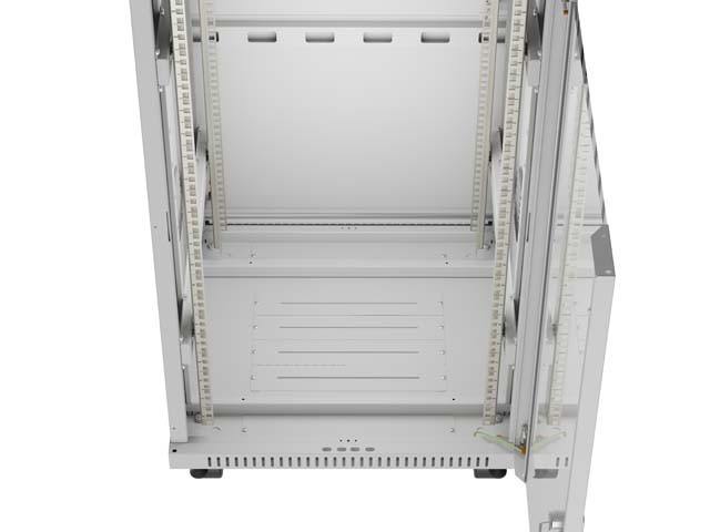 Lanberg Szafa instalacyjna rack stojąca 19 cali 22U 600x600 drzwi przeszklone LCD (Flat pack) szara
