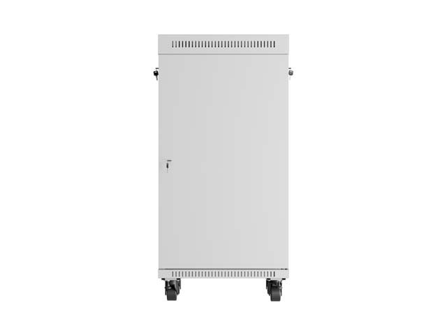 Lanberg Szafa instalacyjna rack stojąca 19 cali 22U 600x600 drzwi przeszklone LCD (Flat pack) szara
