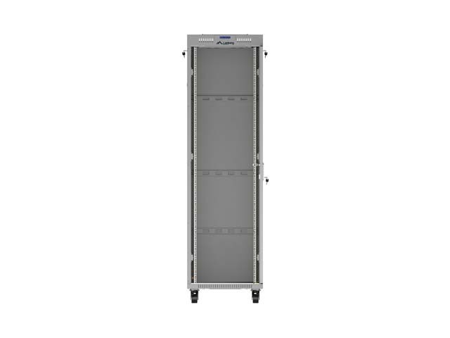 Lanberg Szafa instalacyjna rack stojąca 19 cali 42U 600x1000 drzwi przeszklone LCD (Flat pack) szara