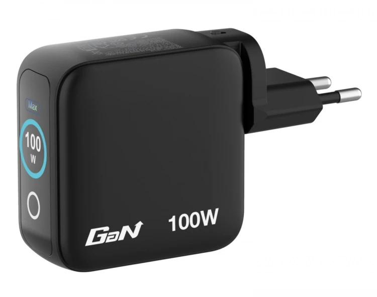 Verbatim Ładowarka Mini GaN 100W Smart TFT 2xUSB-C 1xUSB-A UE/UK/USA
