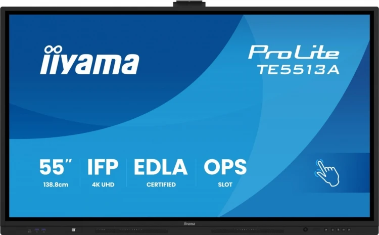 IIYAMA Monitor 55 cali ProLite TE5513A-B3AG INFRARED,40pkt,IPS,4K,500cd,1200:1,8ms  WiFi,USB, ANDROID 14, Google EDLA,2x20W, uchwyt ścienny