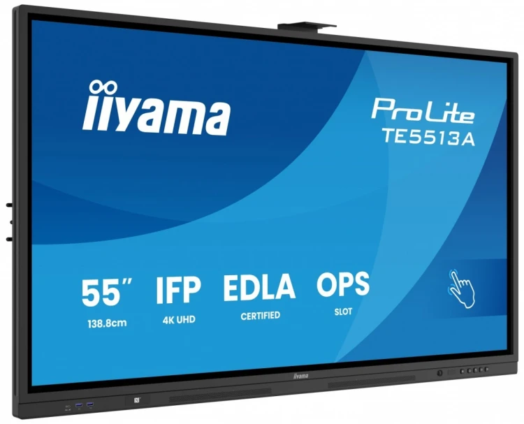 IIYAMA Monitor 55 cali ProLite TE5513A-B3AG INFRARED,40pkt,IPS,4K,500cd,1200:1,8ms  WiFi,USB, ANDROID 14, Google EDLA,2x20W, uchwyt ścienny