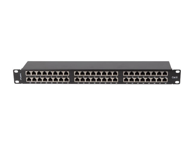 Lanberg Patch panel 48 portów 1U 19 cali kat.6 ftp ekranowany czarny