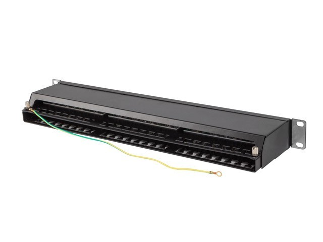 Lanberg Patch panel 48 portów 1U 19 cali kat.6 ftp ekranowany czarny