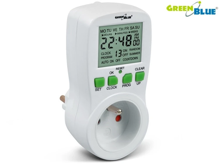 GreenBlue Timer cyfrowy GB107 GreenBlue 16 programów