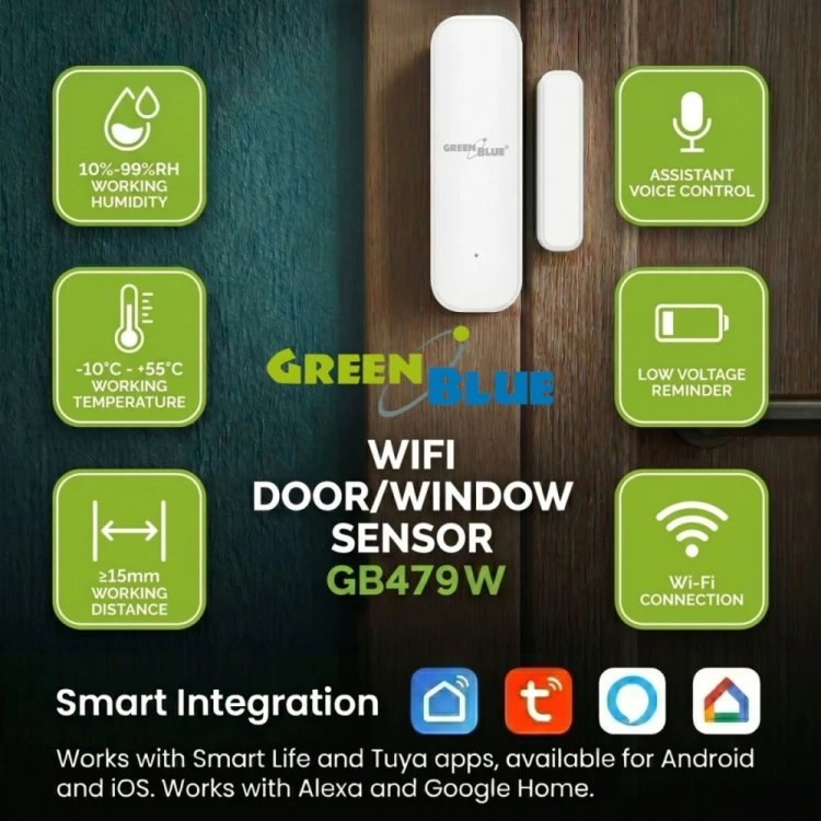 GreenBlue Bezprzewodowy czujnik otwarcia GB478 W