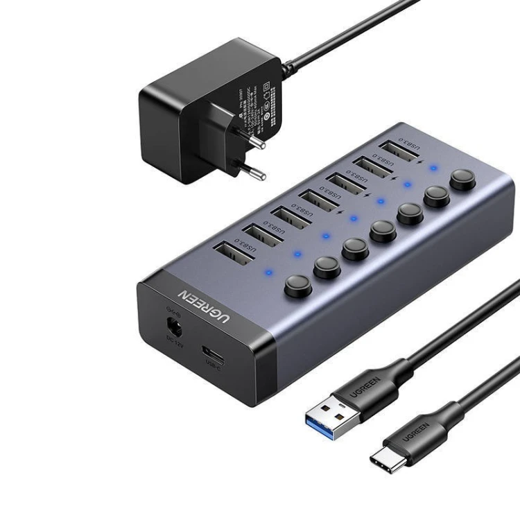 Ugreen HUB USB 3.0 7X USB 3.0 5GBS szybkie ładowanie