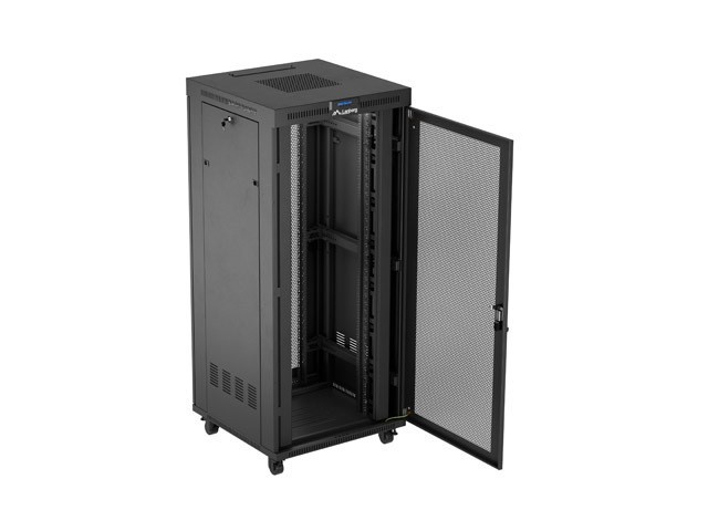 Lanberg Szafa instalacyjna rack stojąca 19 cali 37U 800x800 drzwi perforowane LCD czarna (Flat pack)