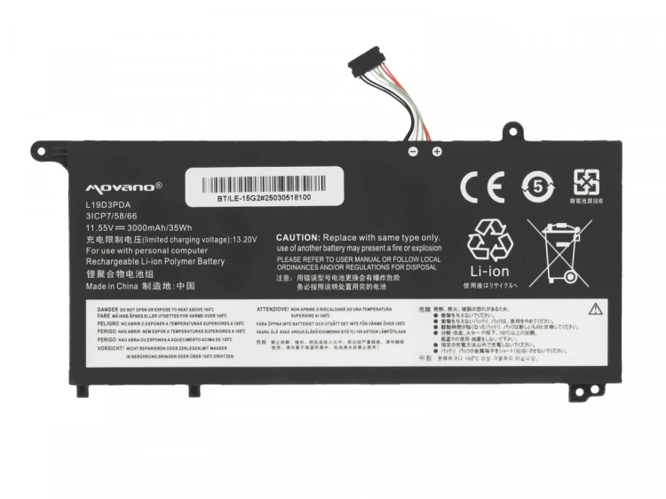 Movano Bateria L19M3PDA do Lenovo ThinkBook 14 15 G2 G3 G4 G5 IAP ITL ACL ABA - 3000 mAh (35 Wh)