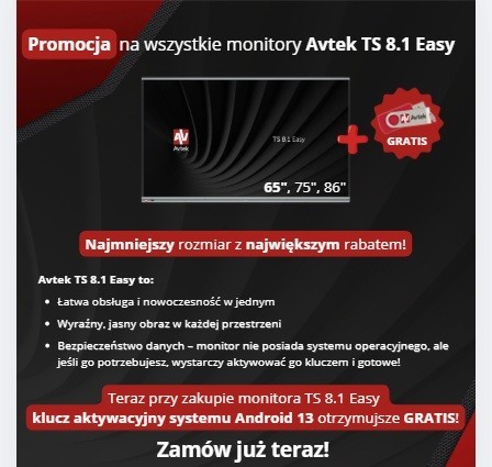 Avtek Monitor interaktywny TS 8.1 Easy 86 z Androidem