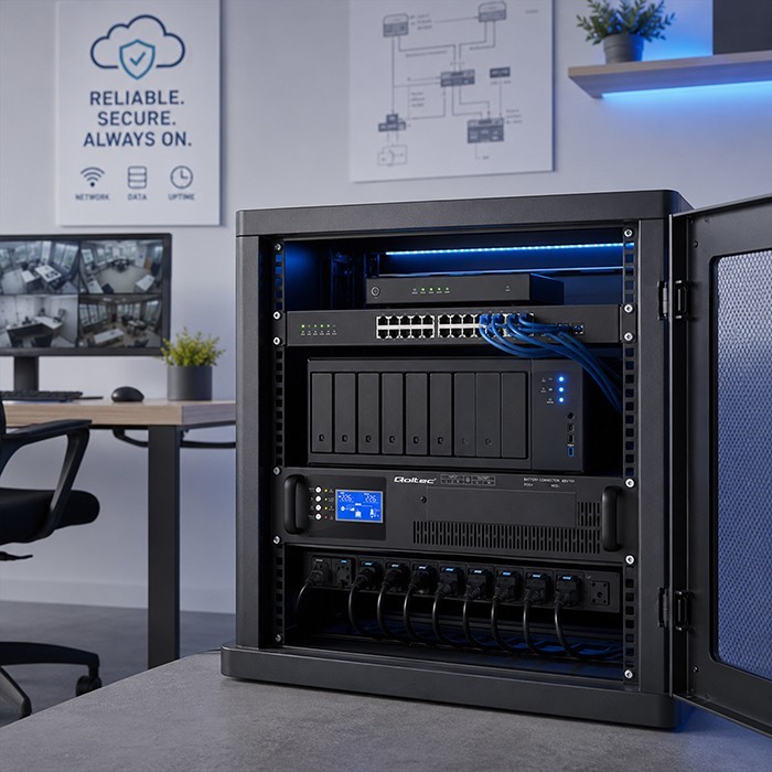 Qoltec UPS Pure Sine Wave do RACK | 3kVA | 3000W | PF1.0 | LCD | EPO |  USB | On-line