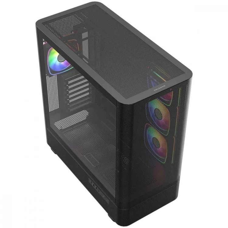 MODECOM Obudowa VOLCANO AQ300 MID RGB GLASS 4 wentylatory czarna