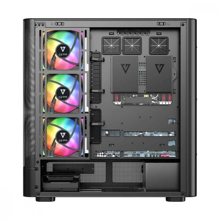 MODECOM Obudowa VOLCANO AQ300 MID RGB GLASS 4 wentylatory czarna