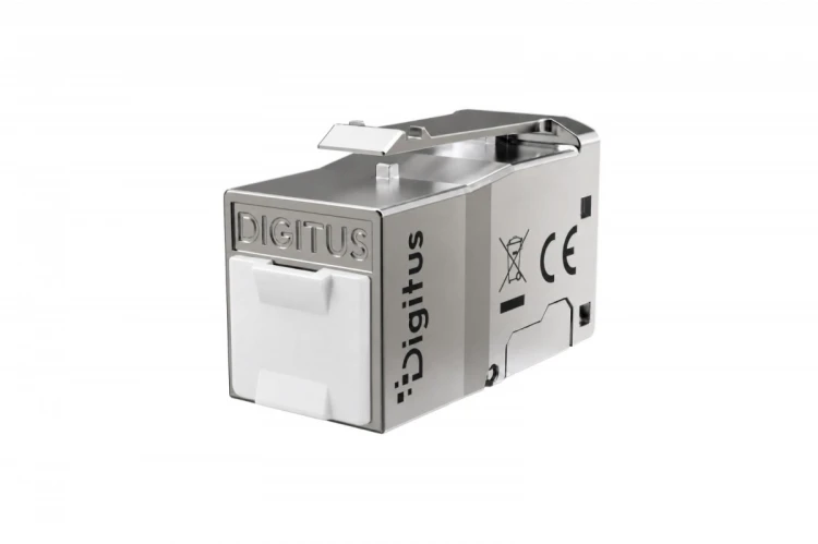 Digitus Moduł (gniazdo) Keystone RJ45 (8P8C) kat.6, STP ekranowany, beznarzędziowy, zaślepka przeciwpyłowa