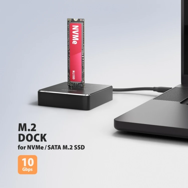 AXAGON ADSA-M2C11 Stacja dokująca USB-C 3.2 Gen 2 ALU - 1 x NVMe /SATA M.2 10Gbps