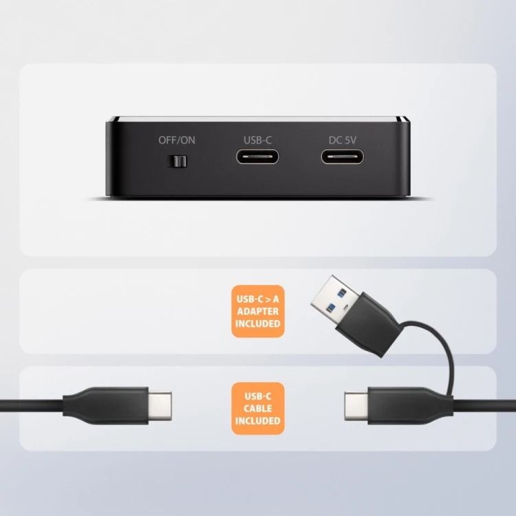 AXAGON ADSA-M2C11 Stacja dokująca USB-C 3.2 Gen 2 ALU - 1 x NVMe /SATA M.2 10Gbps