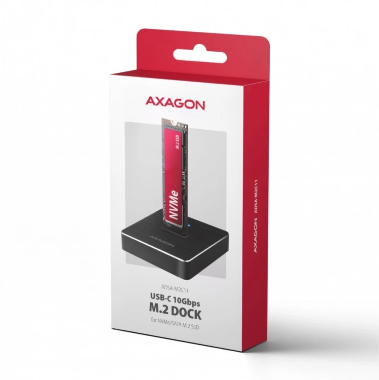 AXAGON ADSA-M2C11 Stacja dokująca USB-C 3.2 Gen 2 ALU - 1 x NVMe /SATA M.2 10Gbps
