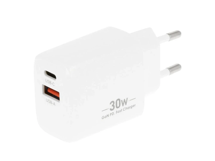 Movano Ładowarka GaN 30W USB-C PD + USB-A (biała)
