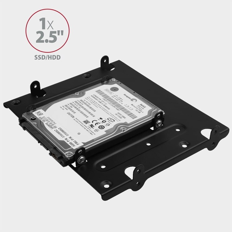 AXAGON RHD-435 Ramka metalowa do montażu 4x 2.5" HDD (2x 2.5" HDD/SSD &amp; 1x 3.5" HDD) w pozycji 5.25" Czarna