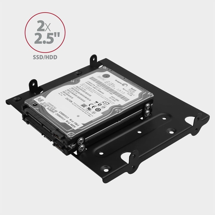 AXAGON RHD-435 Ramka metalowa do montażu 4x 2.5" HDD (2x 2.5" HDD/SSD &amp; 1x 3.5" HDD) w pozycji 5.25" Czarna