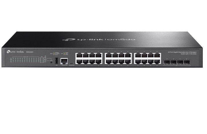 TP-LINK Przełącznik zarządzalny Omada 24-Port Gb Stackable Lite L3 SG5428X 24× Gigabit RJ45 Ports, 4× 10G SFP+ Slots, RJ45/USB Type C Console Port