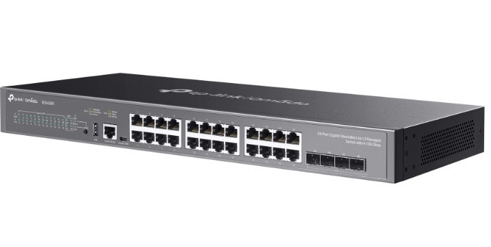 TP-LINK Przełącznik zarządzalny Omada 24-Port Gb Stackable Lite L3 SG5428X 24× Gigabit RJ45 Ports, 4× 10G SFP+ Slots, RJ45/USB Type C Console Port