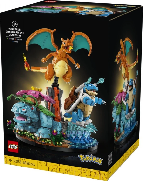 LEGO Klocki Pokemon 72153 Venusaur, Charizard i Blastoise