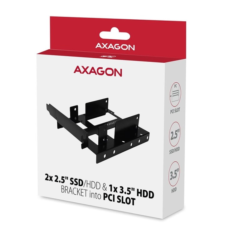 AXAGON RHD-P35 Ramka metalowa do montażu 2x 2.5" HDD w pozycji PCI Czarna
