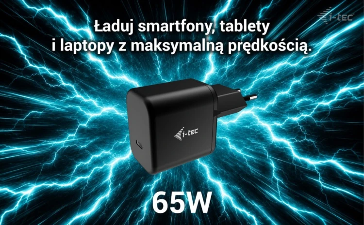 i-tec Ładowarka 65W USB-C GaN Charger PD 65W czarna