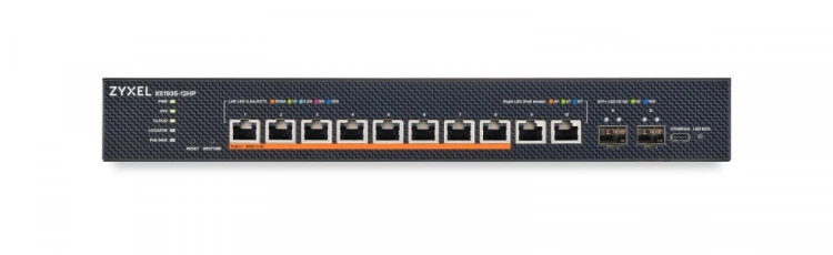 Zyxel Przełącznik Multi-Gigabit Smart Managed XS1935-12HP-ZZ0101F 8-port 90W PoE++ 400Watt 802.3bt, 2x 10GbE, 2 SFP+ Uplink