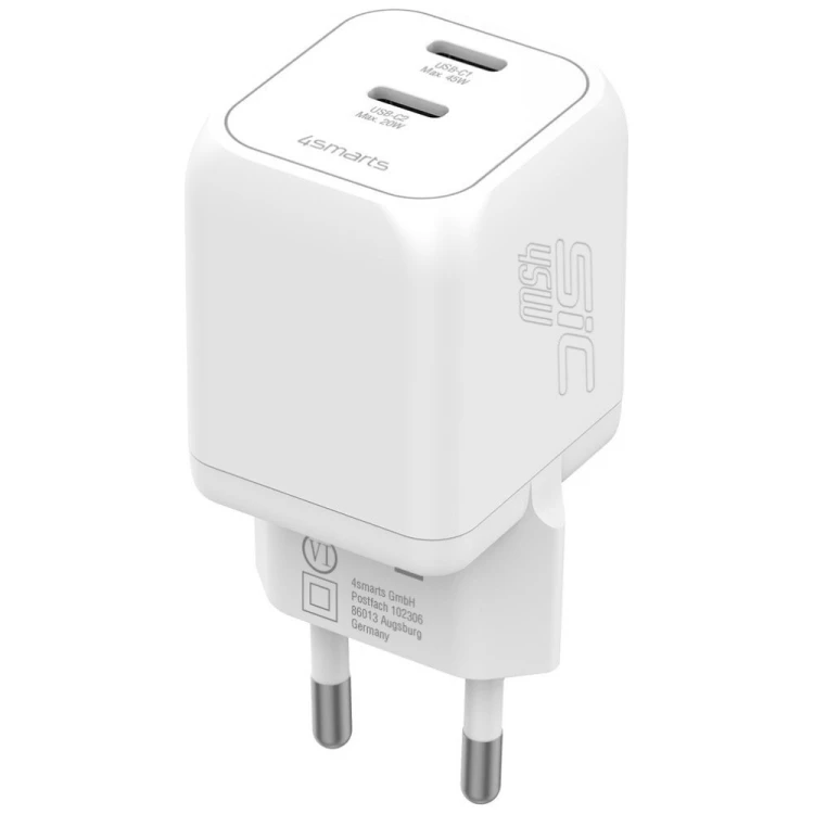 4smarts Ładowarka sieciowa 45W PD SiC Dual biała