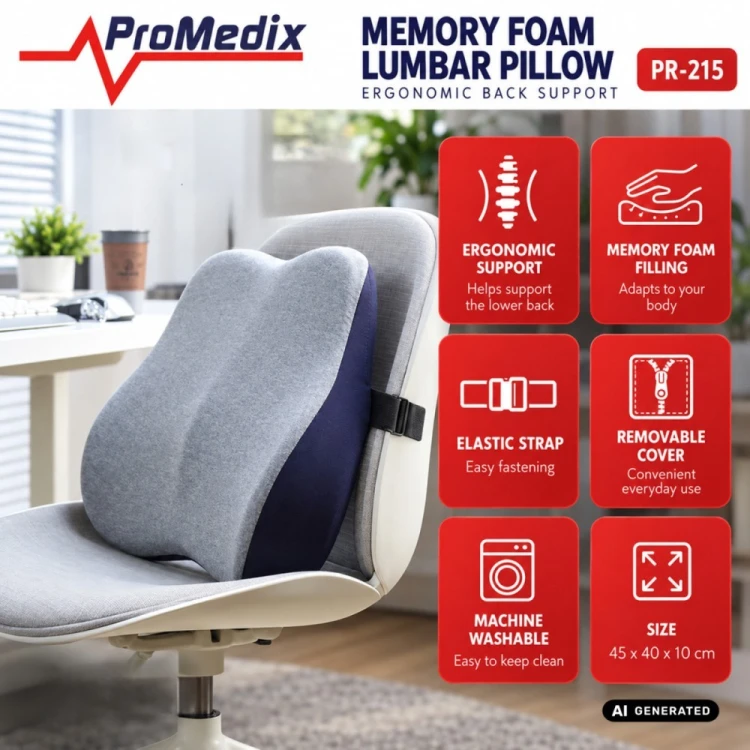 ProMedix Poduszka lędźwiowa z pamięcią kształtu PR-215