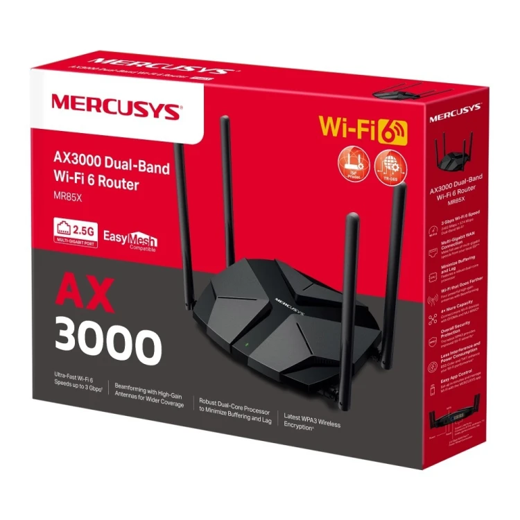 TP-LINK Router Mercusys MR85X AX3000 Dual-Band Wi-Fi 6